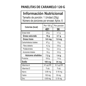 Panelitas de Caramelo de leche x 120 g - Imagen 2
