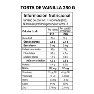 Mezcla Torta de Vainilla x 250 g - Imagen 2